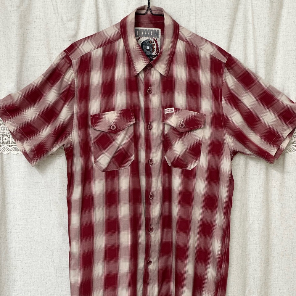 DIXXON Men's Red Plaid Shirt